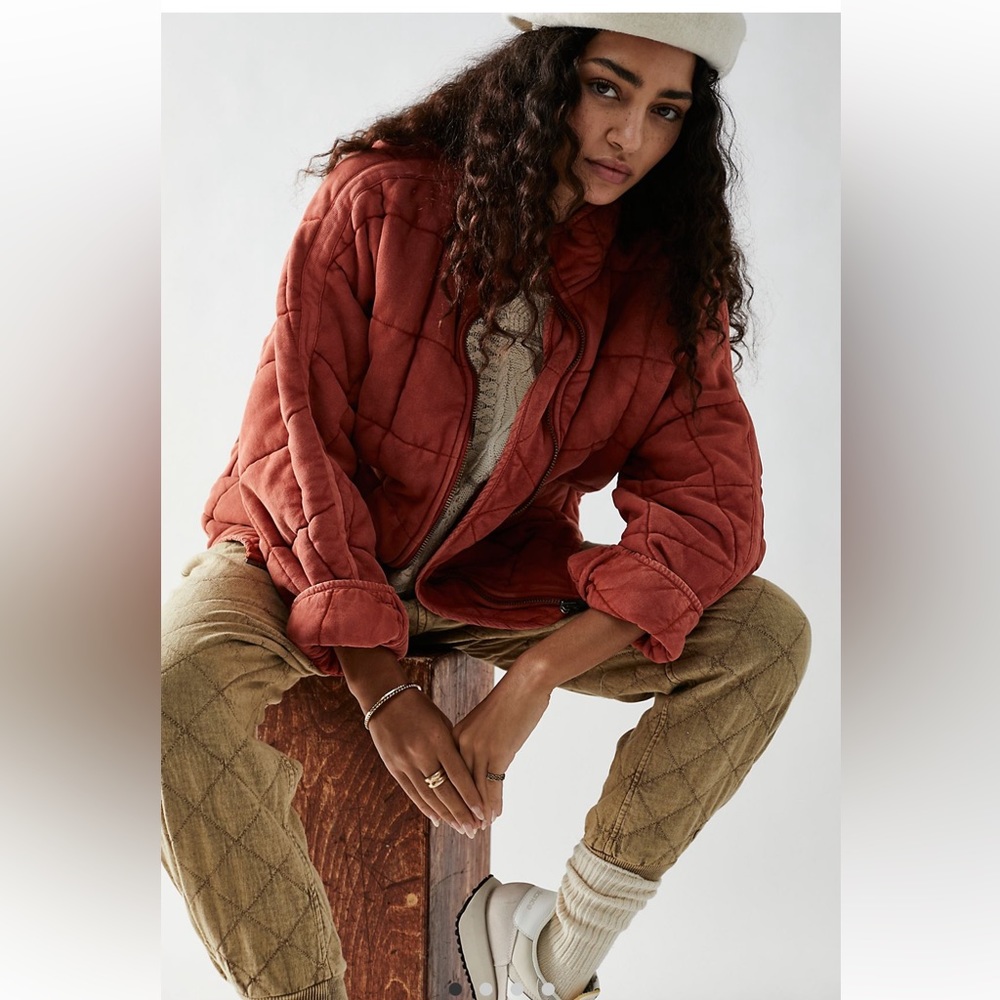 SZ S - Free People Dolman Quilted Jacket in Myrrh - NWT